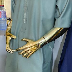 Sage Green Men’s Two-Piece Kaftan with Minimal Embroidered Detail